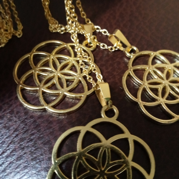 2 PK New Hot Sweet Flower Gold Plated 24" Necklace - Picture 4 of 5